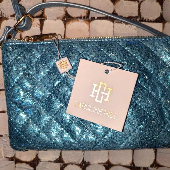 Caroline Hill Handbags - Caroline Hill  Aqua blue Clutch body bag